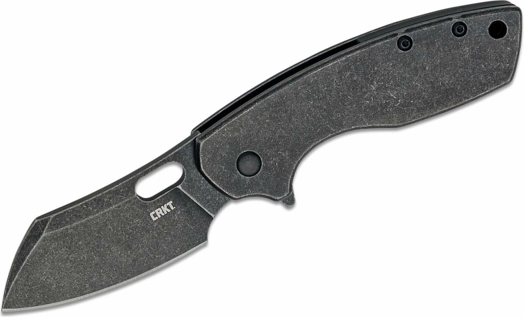 CRKT Pilar Large Black žepni nož 6,8 cm, Black Stonewash, celokovinski