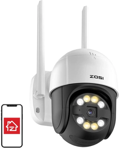 Zunanja Wi‑Fi kamera ZOSI 3MP z vrtljivo glavo, IP66 in 32GB kartico