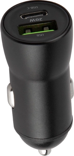 Avtopolnilec MAXLIFE MXCC-04 20W z USB-C in USB, črna