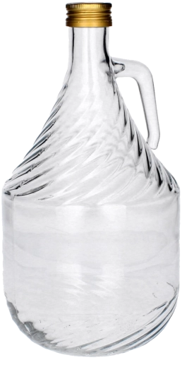 Steklen demižon 2 l z kovinskim navojnim zapiralom