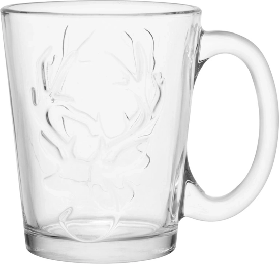 Altom Design Leon stekleni vrček 300 ml z reliefom jelena