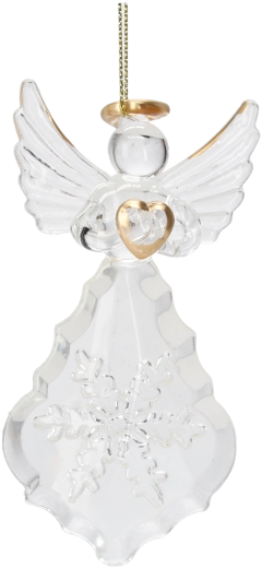 Steklena božična okrasna figurica angel 10 cm, komplet 6 kosov