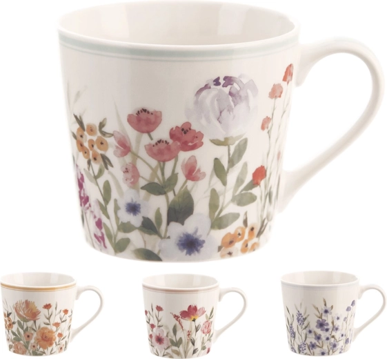 Porcelanasta skodelica cvet 0,44 l (mešanica dekorjev)
