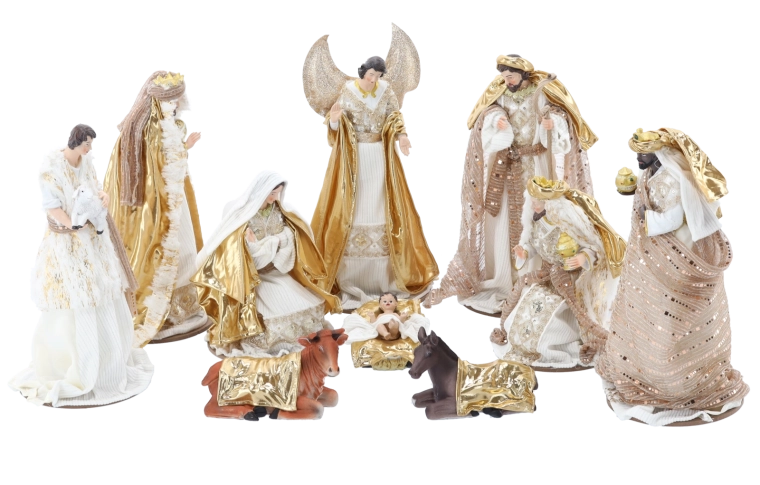 Razkošen belo‑zlati videz