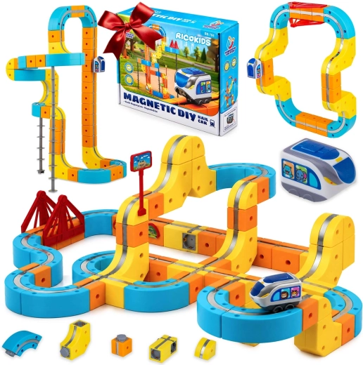 Ricokids Magnetic Electric Train Track with 134 Pieces