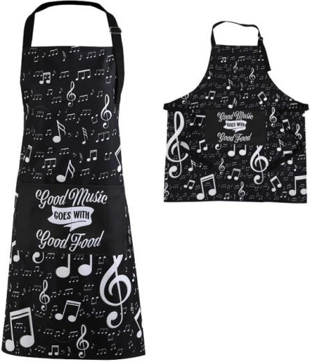 Kitchen Apron with Musical Notes Design