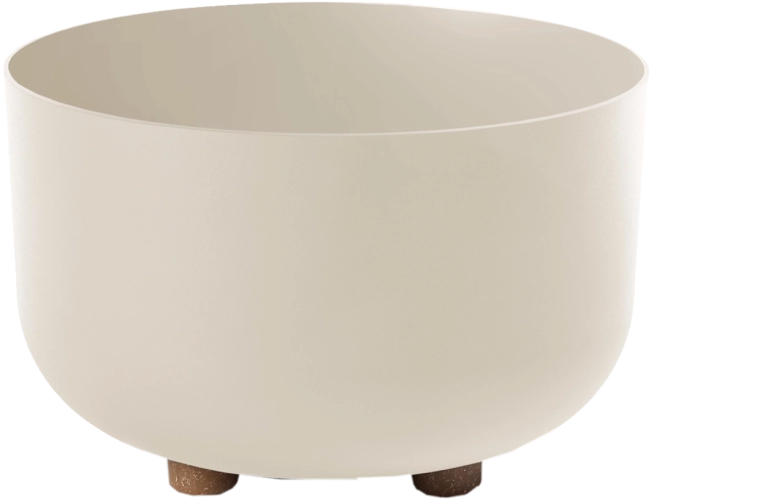 Cvetlična skleda Sofia 27 cm iz reciklirane plastike, bež mat