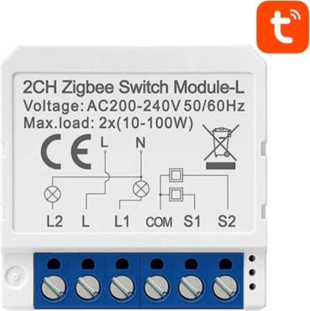 Pametni preklopni modul ZigBee Avatto LZWSM16-W2 Brez ničle TUYA