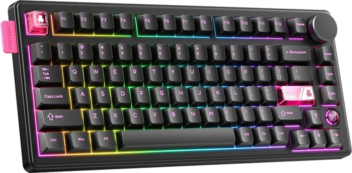 Mehanska igralna tipkovnica onikuma mt706, brezžična in žična, rgb, črna