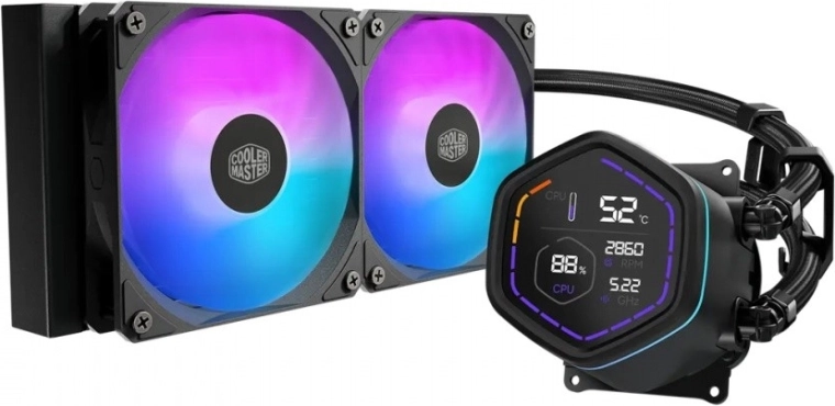Cooler Master MasterLiquid Core Nex Digital 240 ARGB črno vodno hlajenje za CPU