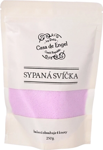 Vijolični sipani vosek za sveče 250 g + 4 stenji