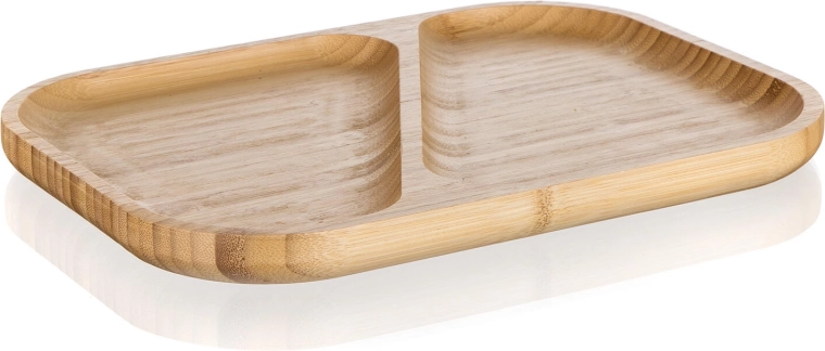 Postrežni bambusov razdeljeni krožnik 28,5 × 21 × 2 cm BRILLANTE