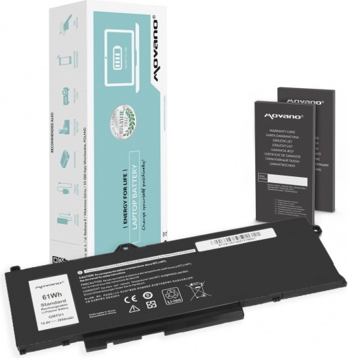 Movano battery for Dell Latitude 5421/5521/5531 and Precision 3470/3561/3571/3581 (GRT01) 3950 mAh 61 Wh