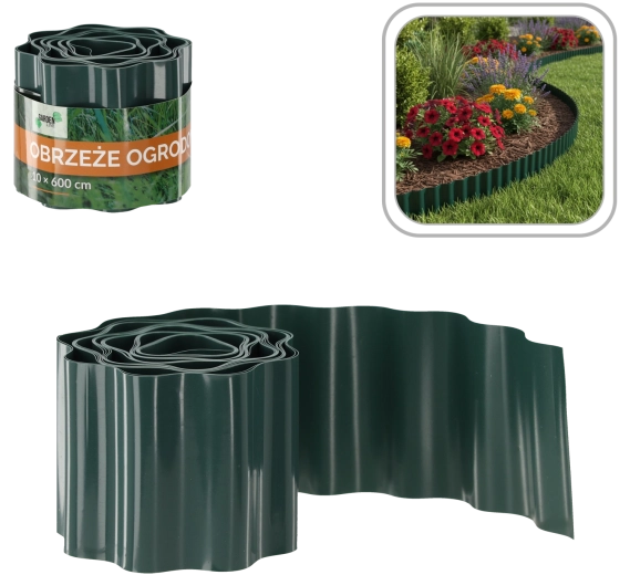 Vrtni robnik 10 × 600 cm zelen