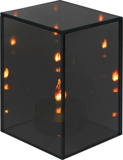 Zortiva cube-shaped mirrored 3D LED lantern