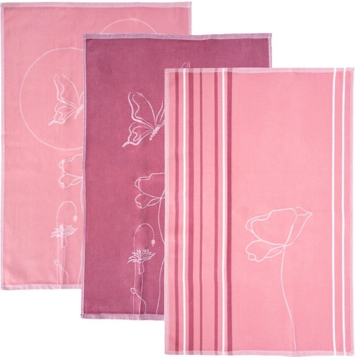Maki Pink Cotton Kitchen Towels 70 × 50 cm - 3 pcs