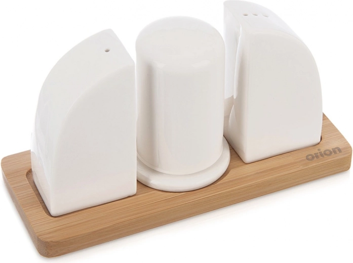Porcelanasta solnica in poprnica s stojalom WHITELINE, 4-delni set