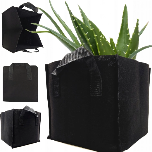 Tekstilna gojitvena vreča iz tkanine z ročaji 26,5 l, črna
