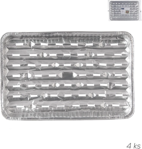 Aluminijasti pladnji za žar 34,5 × 23 cm, 4 kosi