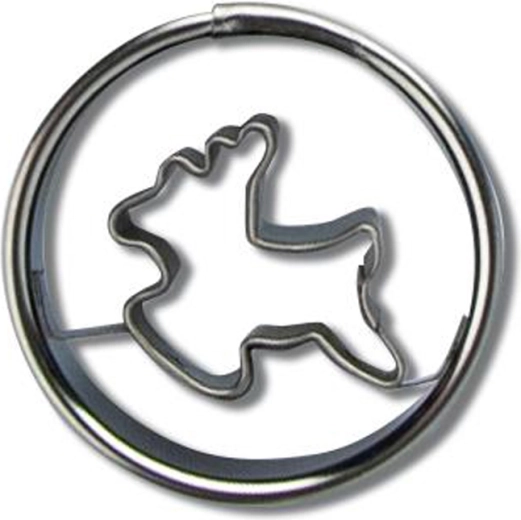 Modelček za piškote – krog s silhueto severnega jelena 4 cm