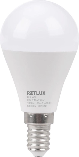 Retlux LED mini globe bulb E14 8 W 4000 K
