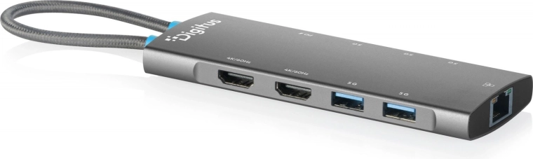 USB-C docking station with 9 ports, 2× HDMI 4K/60 Hz and 100 W Power Delivery