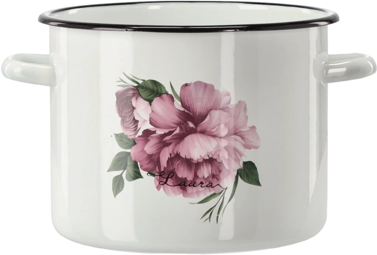 Emajliran lonec 5,5 l, 22 cm, bel Potonika Laura