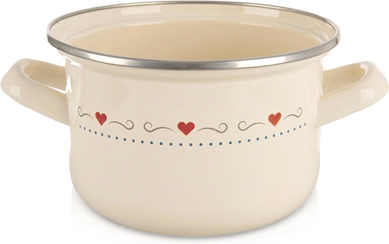Emajliran lonec TONCA 16 cm, 1,4 l – krem