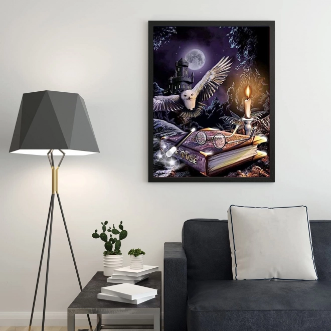 Diamantno slikanje 5D sova 30 × 40 cm - 1 kos