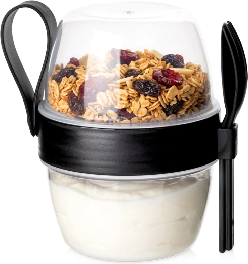 Vilde two-compartment yogurt cup with spoon and fork 600 ml