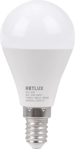 Retlux LED mini globe bulb E14 8 W warm white