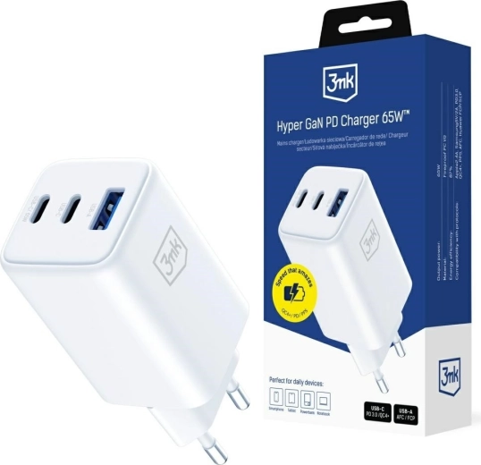 3mk Hyper GaN polnilnik 65 W bel