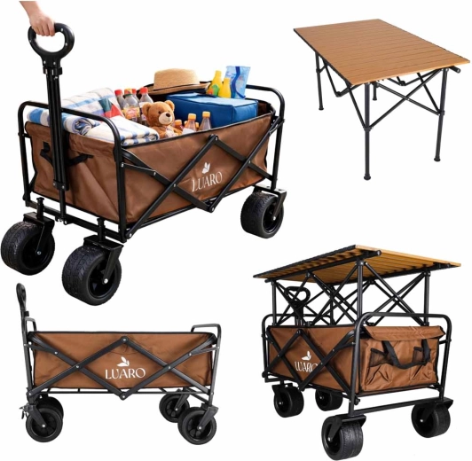 Zložljiv transportni voziček LUARO 2v1 z mizico