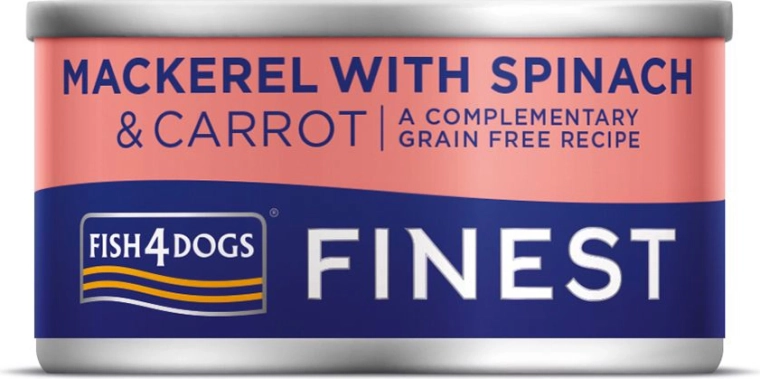 Konzerva za pse z skušo, korenjem in špinačo 85 g