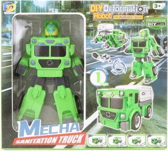 Zložljiv zeleni robot 2v1 – tovornjak in bager