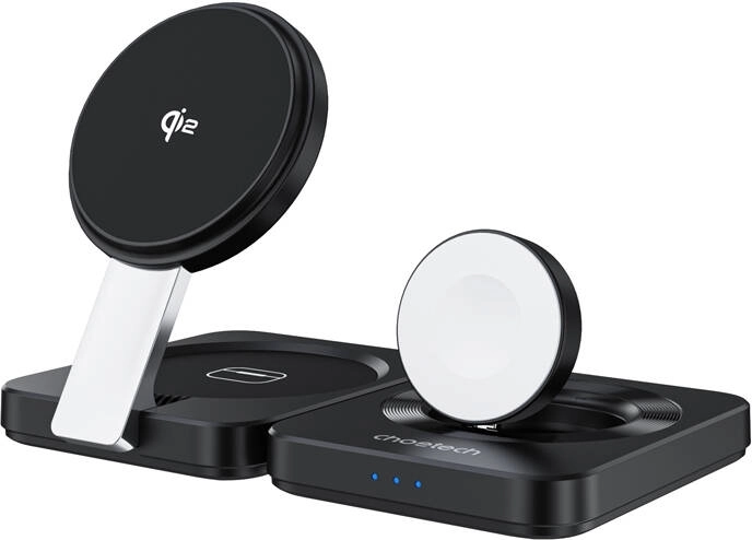 Zložljivi magnetni brezžični polnilnik 3 v 1 CHOETECH Qi2 za iPhone, Apple Watch in AirPods