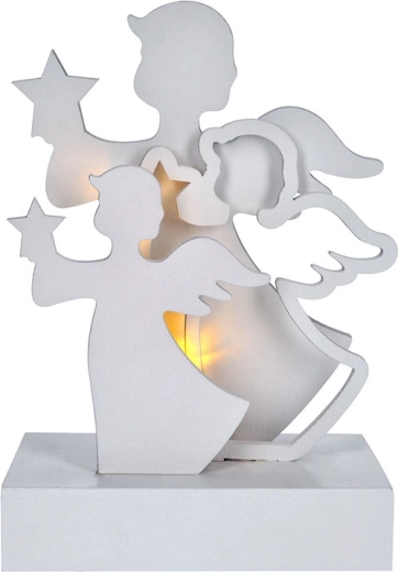 Solight white wooden LED Christmas tree - 1 piece