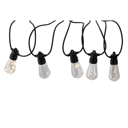 Vrtna svetlobna veriga 20 m, 20 LED, toplo bela, IP44, 12 V z nosilci