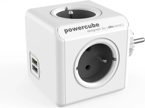 Razdelilec vtičnic PowerCube Original USB, siv