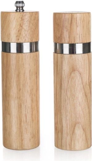 Set mlinčka za poper in solnica BRILLANTE 15,2 × 4 cm, kavčukovec (gumovo) les