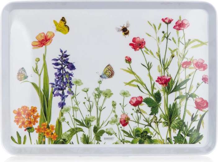 Melaminski pladenj MEADOW 30 × 21,5 cm, bel