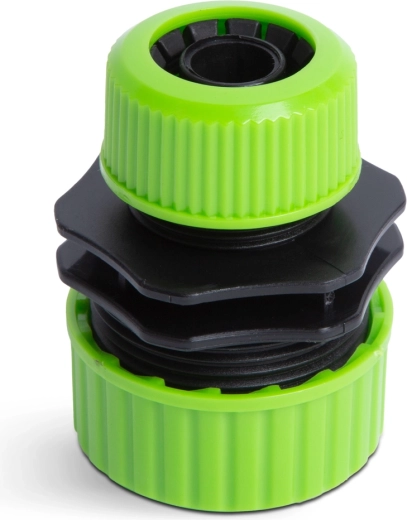 Plastični adapter za vrtno cev 1/2" do 3/4" zeleno-črne barve