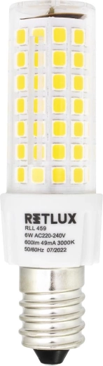 RETLUX LED bulb for cooker hoods E14 6 W warm white