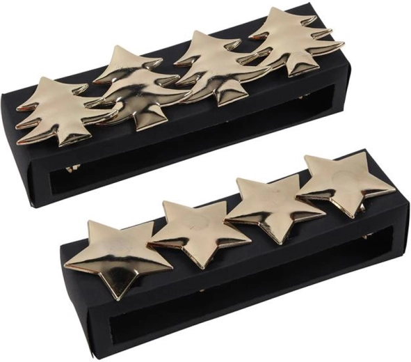 Okrasni obročki za prtičke – rožnato drevesce in zvezda, set 4 kos