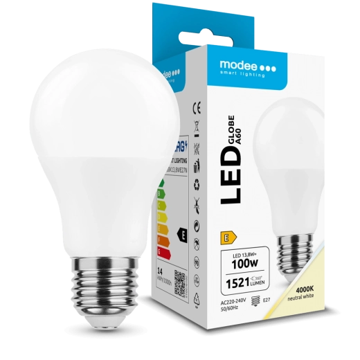 LED Bulb Globe A60 13.8 W E27 360° 4000 K 1521 lm