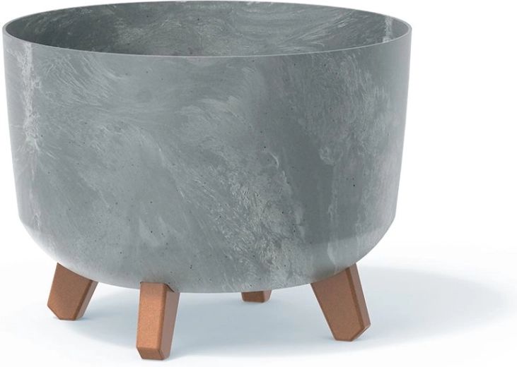 Cvetlični lonec z betonskim učinkom 29 cm siv GRACIA