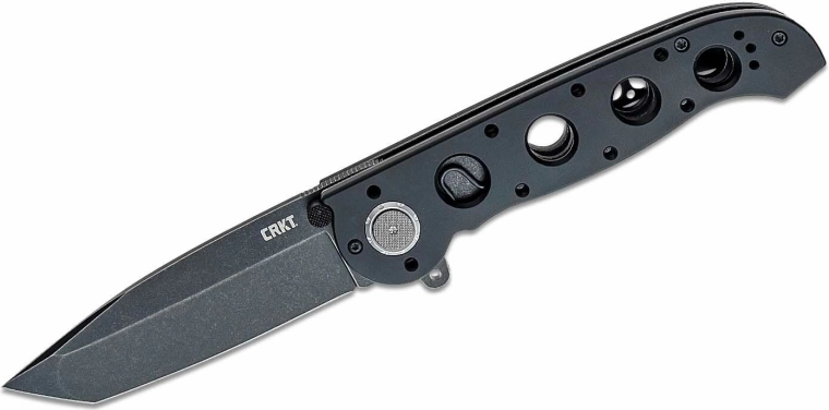 CRKT M16-04DB Tanto žepni nož 9,9 cm, Black Stonewash, črn aluminij