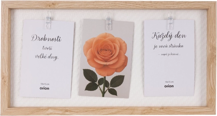 Lesen okvir za 3 fotografije 42 × 22 cm – Bež