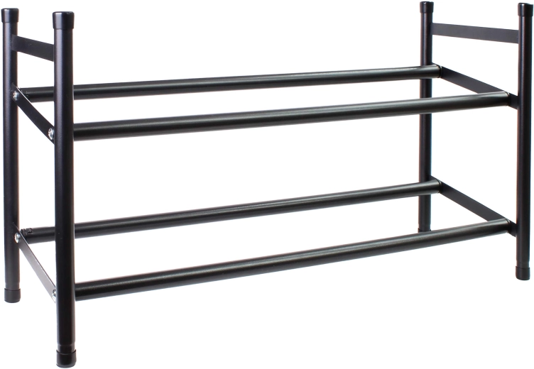 Nastavljiv črn dvonadstropni železni stojalo za čevlje