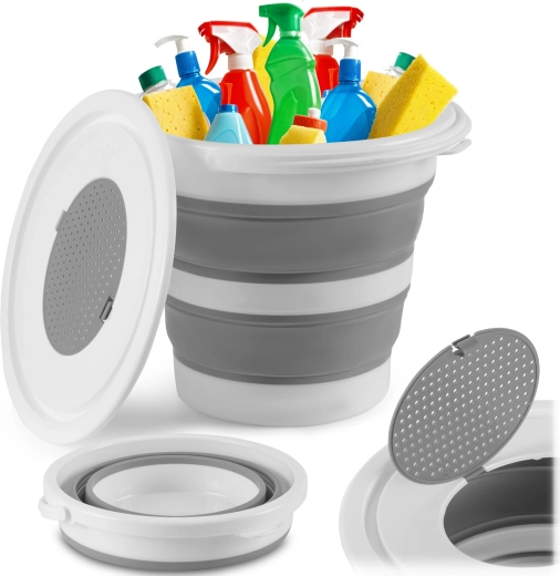 Zložljivo silikonsko vedro z zamaškom 10 l Massido